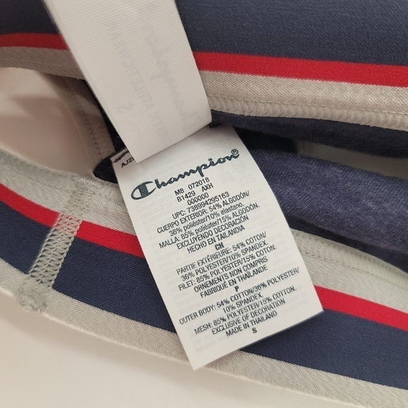 NWT Champion Sport Bra Women Size S RacerBack Gray Red Navy Blue Logo - Picture 9 of 9